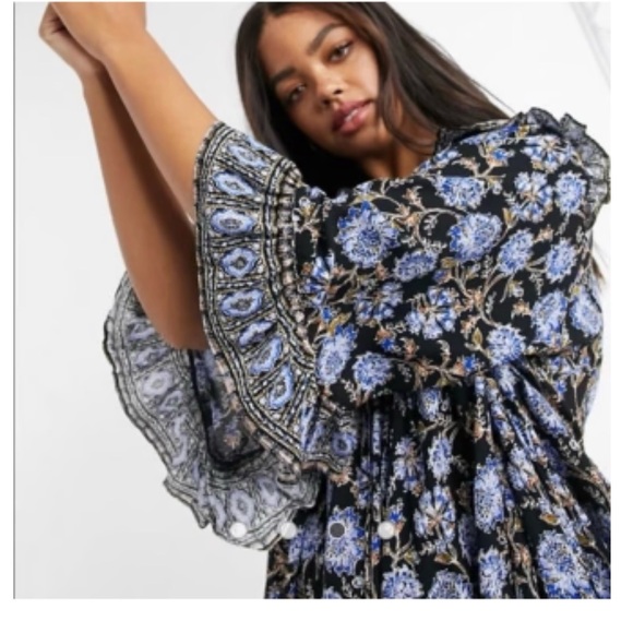 Free People Anthropologie Moonlight Dance Dress Tunic Boho Bohemian Flora XS - Picture 14 of 14